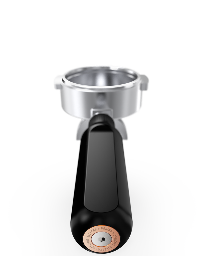 Dinamica Pro filter holder with anodized handle and signature ring