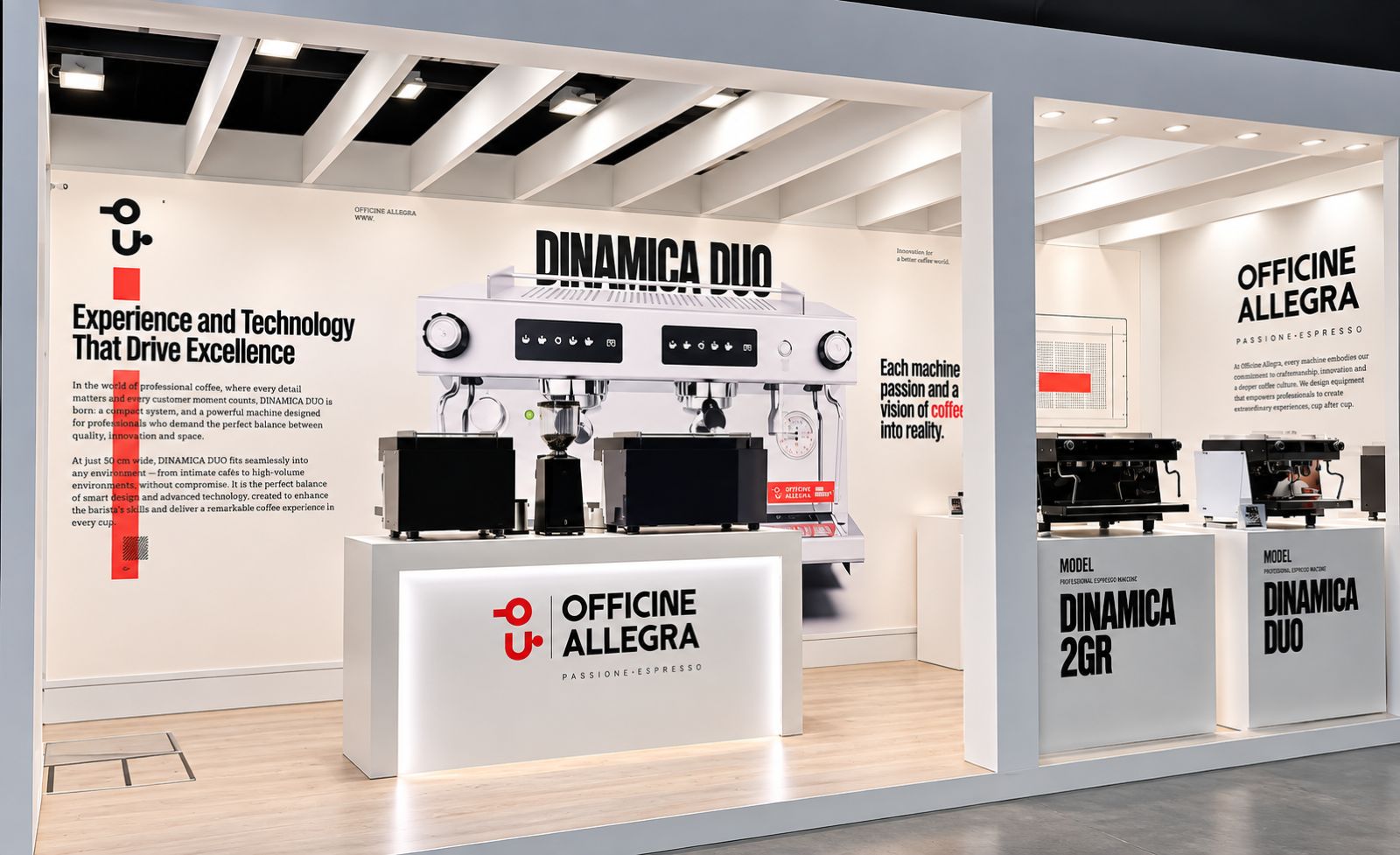 Officine Allegra stand at Host Milano 2025 — Dinamica Duo and Dinamica 2GR on display